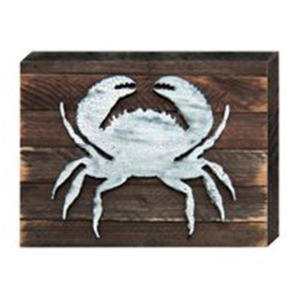 Designocracy Tropical Crab Vintage Art on Board Wall Decor Wood 9851108
